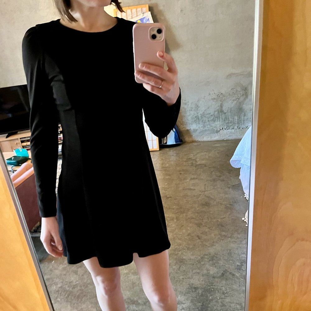 Zara Trafaluc Long Sleeve Black Dress